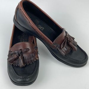 Sebago Shoes Vintage Sebago Black Brown Leather Kiltie Tassel